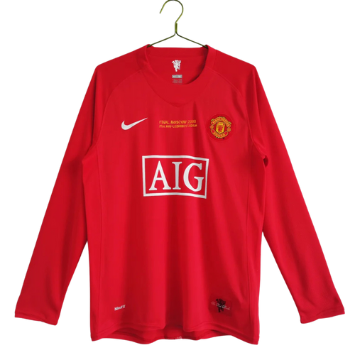 Maillot Manchester United Domicile Rétro 2007/2008 Manches Longues
