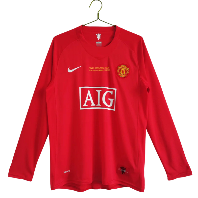 Maillot Manchester United Domicile Rétro 2007/2008 Manches Longues