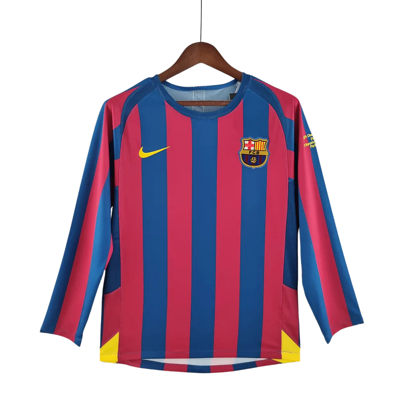 Maillot FC Barcelone Domicile Rétro 2005/2006 Manches Longues